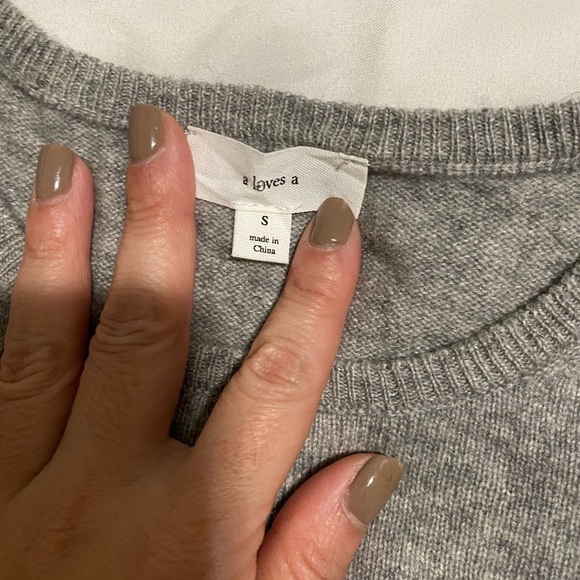 A loves A Women's Pullover Sweater Crew Neck Long Sleeve wool  Gray Size small - Picture 14 of 16
